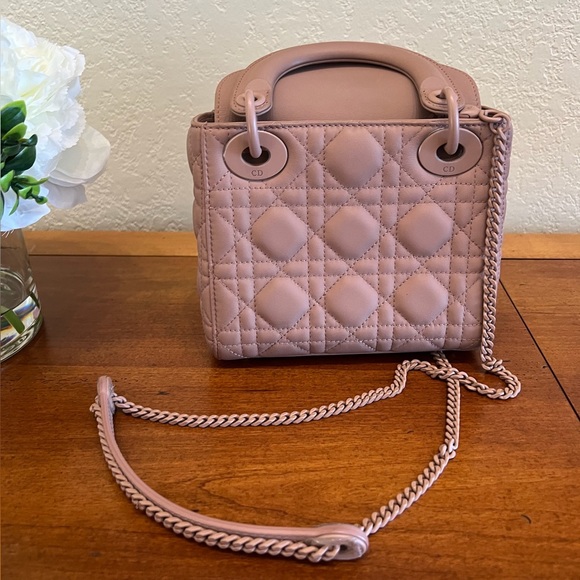 Dior Mini Lady Bag in Ultramatte Dusty Mauve - Picture 2 of 8